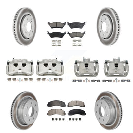 Front Rear Disc Brake Caliper Coat Rotor & Ceramic Pad Kit (10Pc) For Ford F-150