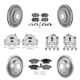 Front Rear Brake Caliper Coat Rotor Ceramic Pad Kit (10Pc) For Volkswagen Tiguan