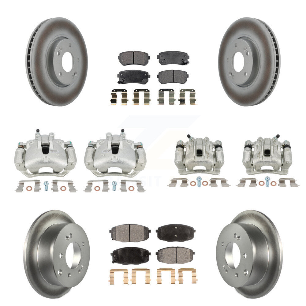 Front Rear Brake Caliper Coat Rotor & Ceramic Pad Kit (10Pc) For Kia Forte5 2.0L