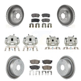 Front Rear Brake Caliper Coat Rotors & Ceramic Pad Kit (10Pc) For Hyundai Accent