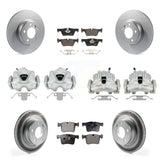 Front Rear Brake Caliper Coat Rotors Ceramic Pad Kit (10Pc) For 12 BMW 328i 2.0L