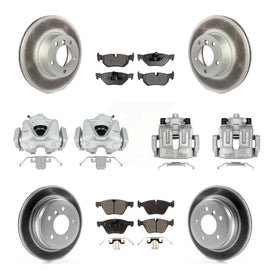 Front Rear Disc Brake Caliper Coat Rotors & Ceramic Pad Kit (10Pc) For BMW 328xi