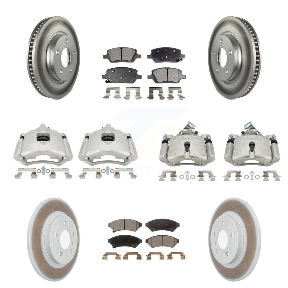Front Rear Brake Caliper Coat Rotor & Ceramic Pad Kit (10Pc) For Chevrolet Buick