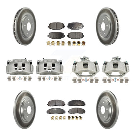 Front Rear Disc Brake Caliper Coat Rotor Ceramic Pad Kit For Dodge Grand Caravan