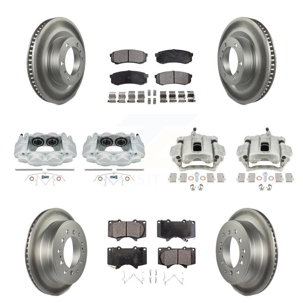 Front Rear Brake Caliper Coat Rotors & Ceramic Pad Kit (10Pc) For Toyota 4Runner