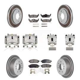 Front Rear Brake Caliper Coat Rotor & Ceramic Pad Kit (10Pc) For Ford F-150 Mark