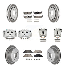 Front Rear Disc Brake Caliper Coat Rotor & Ceramic Pad Kit (10Pc) For Ford F-150