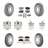 Front Rear Brake Caliper Coat Rotor & Ceramic Pad Kit (10Pc) For Hyundai Elantra