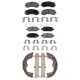 Front Rear Ceramic Brake Pads And Parking Shoes Kit For 2016-2017 INFINITI QX50