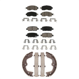 Front Rear Ceramic Brake Pads And Parking Shoes Kit For Nissan Altima