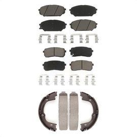 Front Rear Ceramic Brake Pads & Parking Shoes Kit For 2007-2012 Hyundai Veracruz