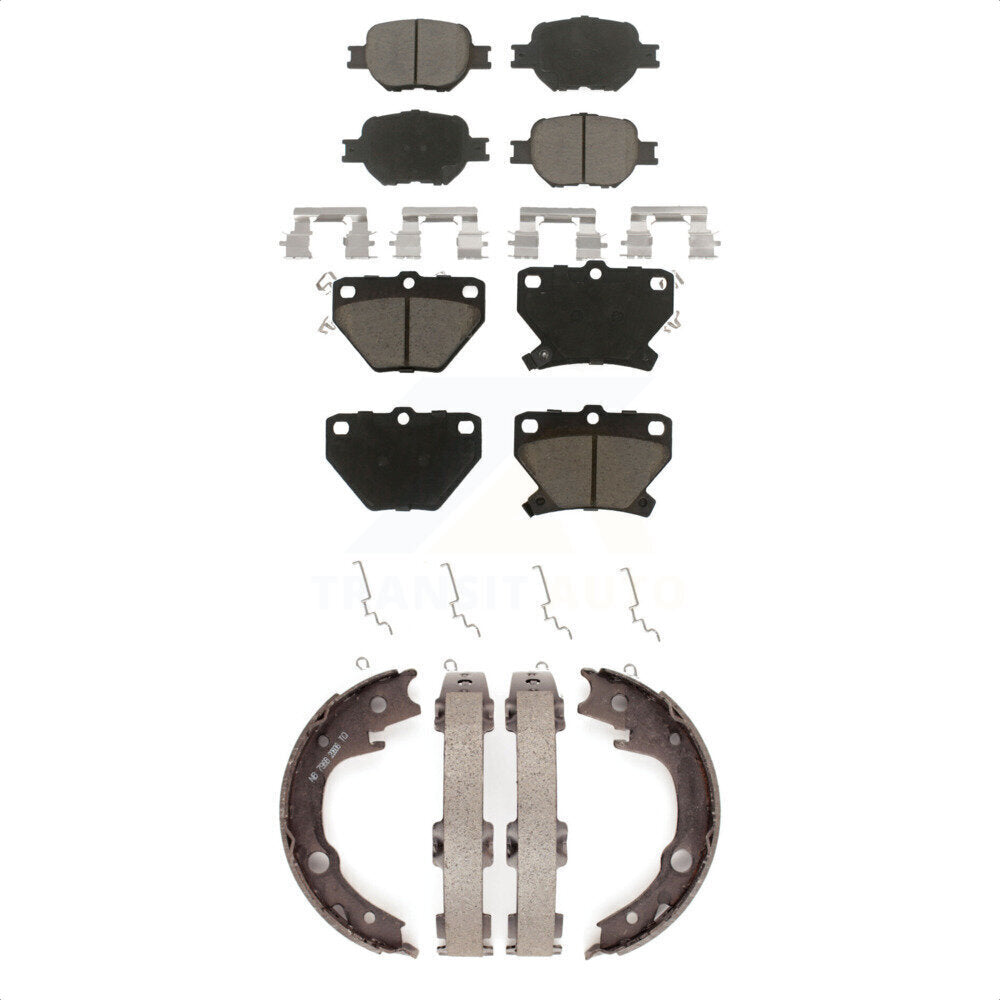 Front Rear Ceramic Brake Pads And Parking Shoes Kit For Toyota Celica