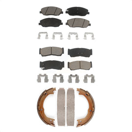 Front Rear Ceramic Brake Pads & Parking Shoes Kit For 2007-2009 Hyundai Santa Fe