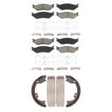 Front Rear Ceramic Brake Pads Parking Shoes Kit For Ford International TerraStar