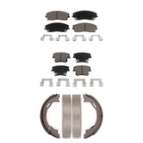 Front Rear Ceramic Brake Pads & Parking Shoes Kit For Dodge Charger Chrysler 300