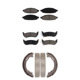 Front Rear Ceramic Brake Pads & Parking Shoe Kit For 2004-2008 Chrysler Pacifica
