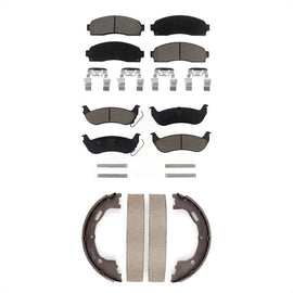 Front Rear Ceramic Brake Pads And Parking Shoes Kit For Ford Ranger Mazda B2300