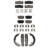 Front Rear Ceramic Brake Pads And Parking Shoes Kit For Toyota Camry Lexus ES350