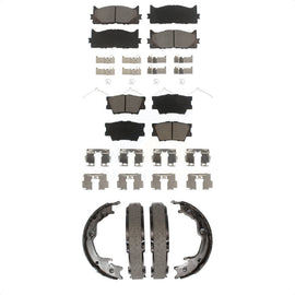 Front Rear Ceramic Brake Pads And Parking Shoes Kit For Toyota Camry Lexus ES350