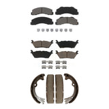Front Rear Ceramic Brake Pads And Parking Shoes Kit For Ford F-150