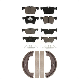 Front Rear Ceramic Brake Pads And Parking Shoe Kit For BMW 328i 320i xDrive 428i