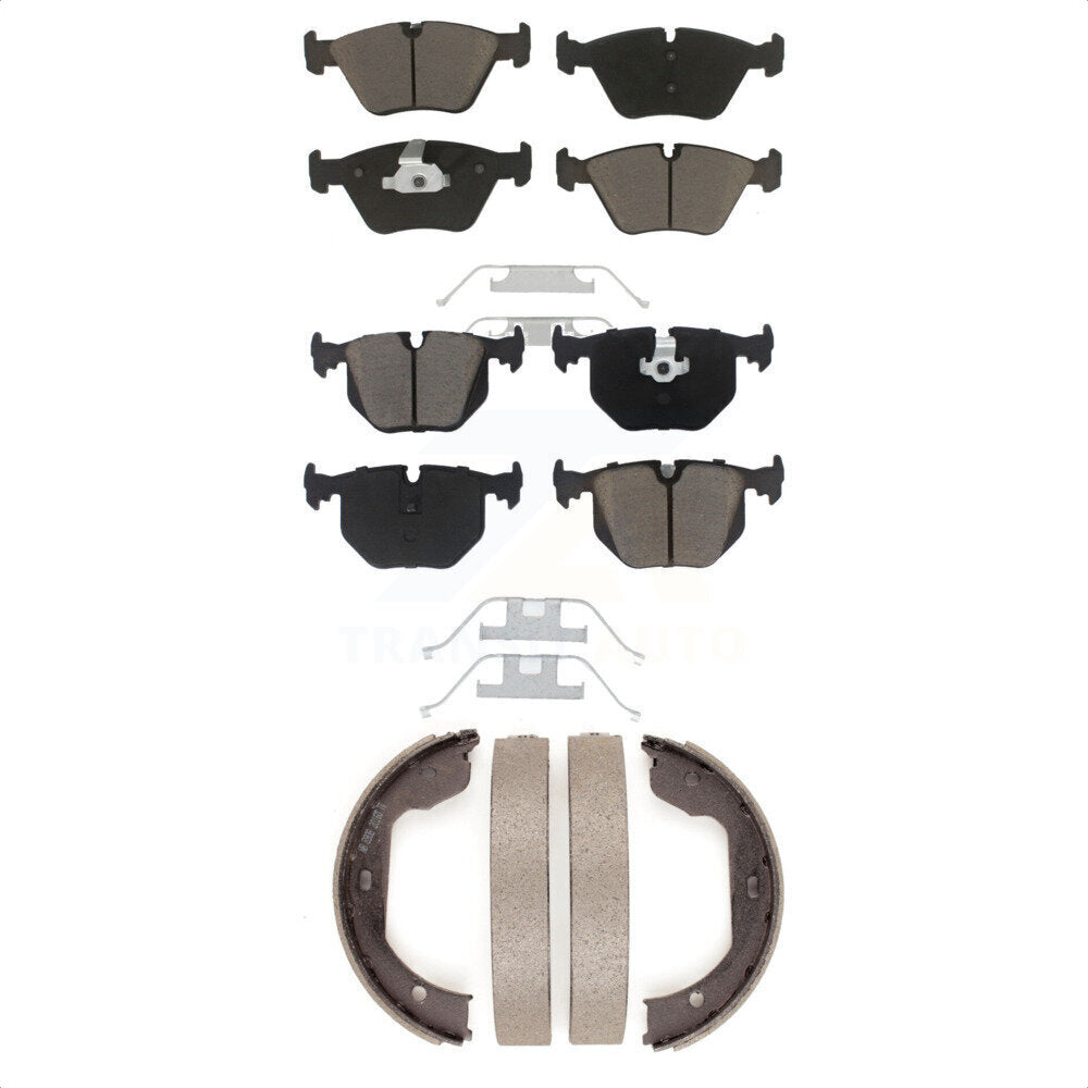 Front Rear Ceramic Brake Pads And Parking Shoes Kit For BMW X3 Z4 M3