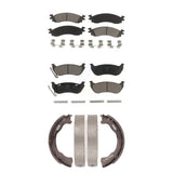 Front Rear Ceramic Brake Pads And Parking Shoes Kit For Ford Explorer Sport Trac
