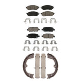 Front Rear Ceramic Brake Pads & Parking Shoe Kit For Nissan Murano INFINITI FX35