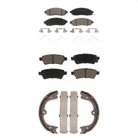 Front Rear Ceramic Brake Pads And Parking Shoes Kit For Nissan Pathfinder Xterra