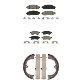 Front Rear Ceramic Brake Pads And Parking Shoes Kit For Nissan Frontier Xterra