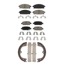 Front Rear Ceramic Brake Pads And Parking Shoes Kit For 2008-2009 Nissan Quest