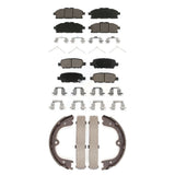 Front Rear Ceramic Brake Pads And Parking Shoes Kit For Nissan Quest