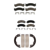 Front Rear Ceramic Brake Pads & Parking Shoe Kit For Chevrolet Express 3500 2500