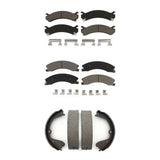 Front Rear Ceramic Brake Pads & Parking Shoes Kit For Chevrolet Express 3500 GMC