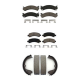Front Rear Ceramic Brake Pads & Parking Shoes Kit For Chevrolet Express 3500 GMC