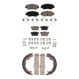 Front Rear Ceramic Brake Pads And Parking Shoes Kit For Honda CR-V Element