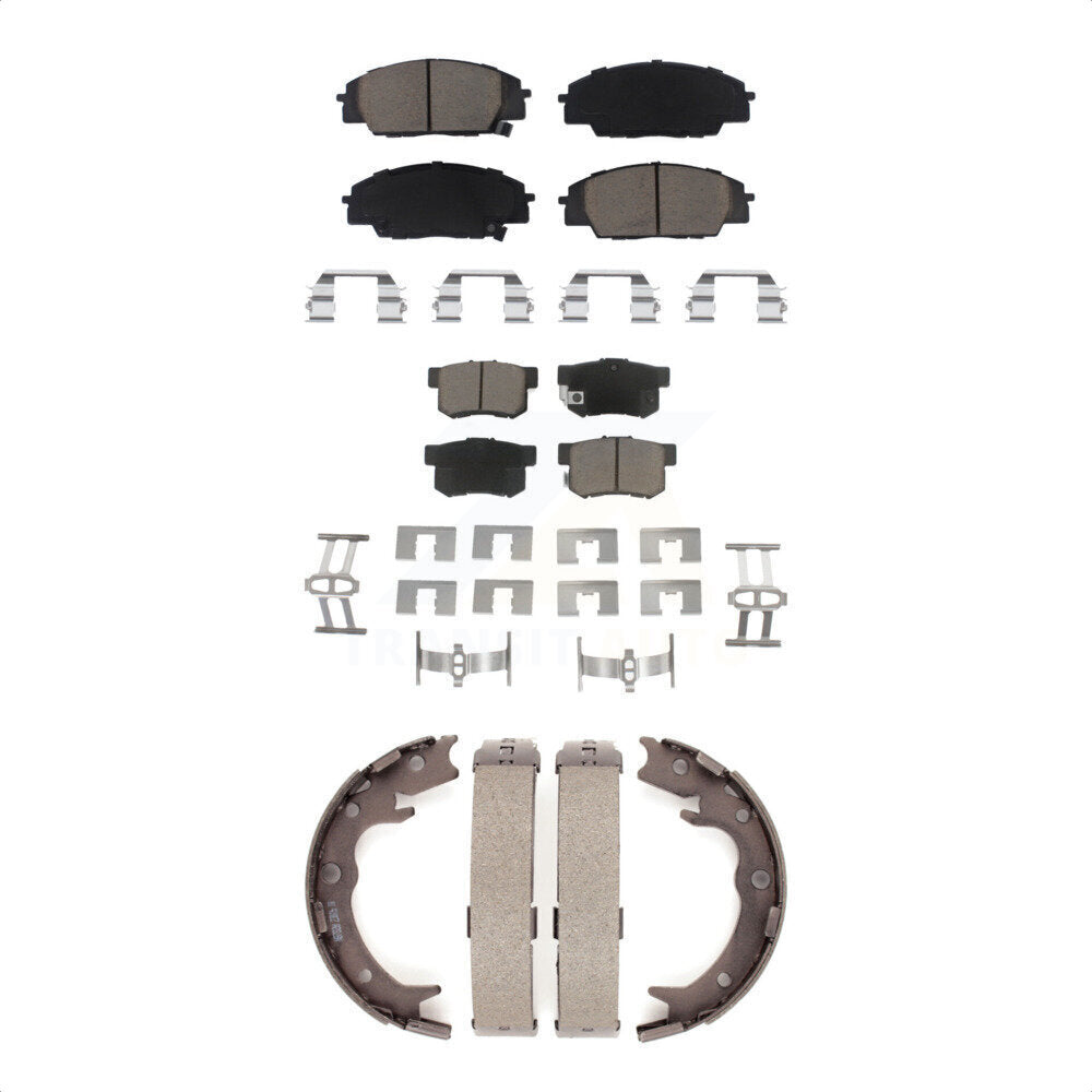 Front Rear Ceramic Brake Pads And Parking Shoes Kit For 2000-2006 Honda S2000