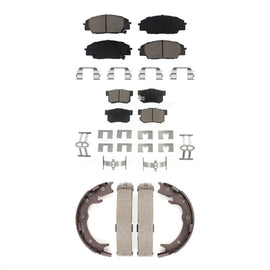 Front Rear Ceramic Brake Pads And Parking Shoes Kit For 2000-2006 Honda S2000