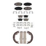 Front Rear Ceramic Brake Pads And Parking Shoes Kit For 2000-2006 Honda S2000