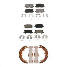 Front Rear Ceramic Brake Pads Parking Shoe Kit For Lexus Toyota Highlander RX350