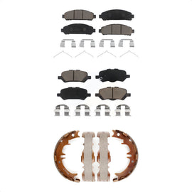 Front Rear Ceramic Brake Pads And Parking Shoes Kit For 2009-2016 Toyota Venza