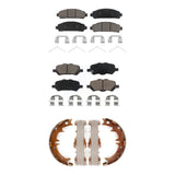 Front Rear Ceramic Brake Pads And Parking Shoes Kit For 2009-2016 Toyota Venza