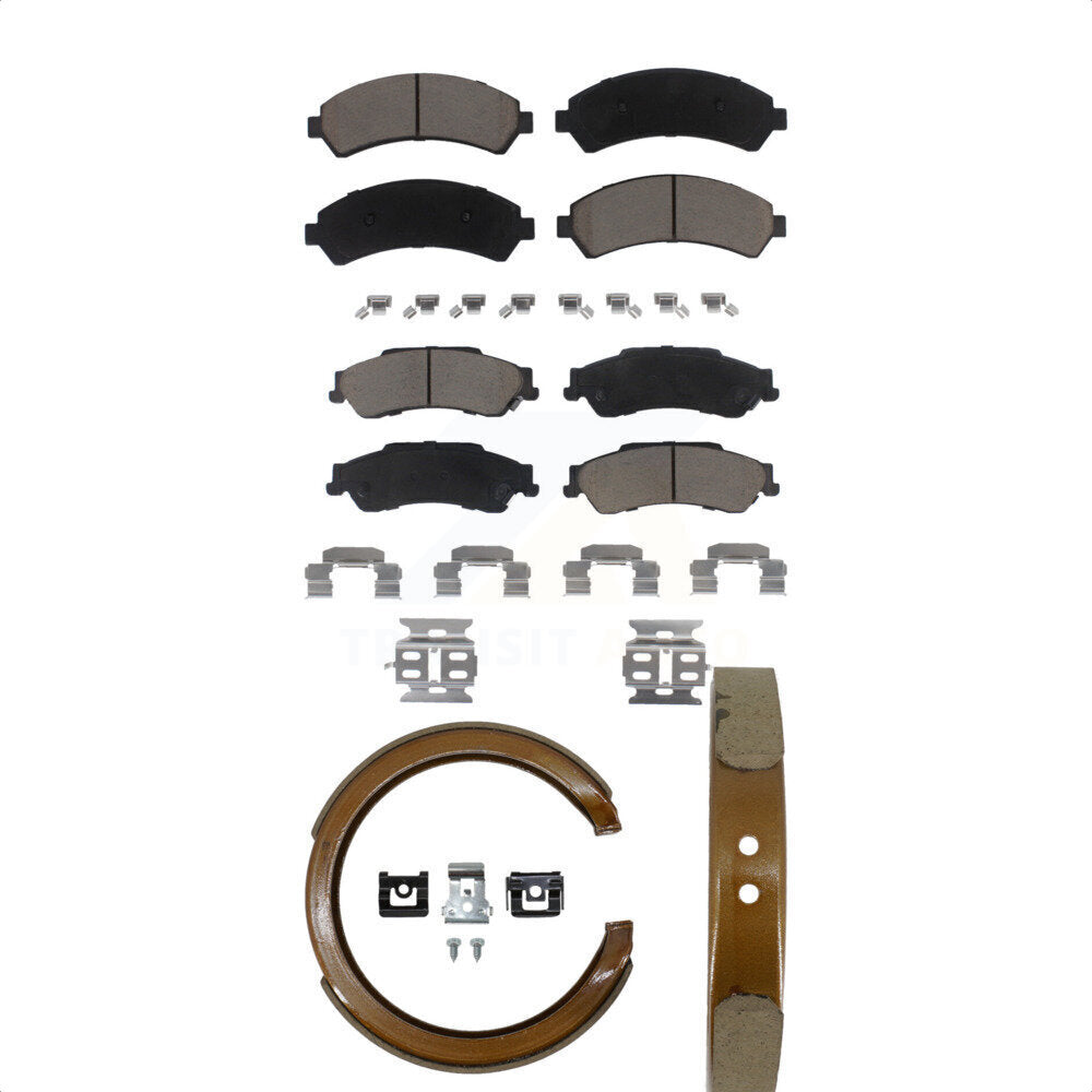 Front Rear Ceramic Brake Pads And Parking Shoes Kit For Chevrolet S10 Blazer GMC