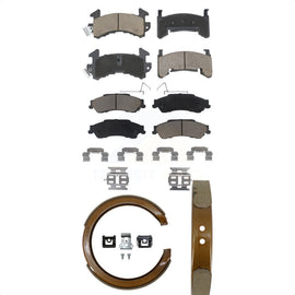 Front Rear Ceramic Brake Pads And Parking Shoes Kit For Chevrolet S10 GMC Sonoma