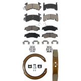 Front Rear Ceramic Brake Pads And Parking Shoes Kit For Chevrolet S10 GMC Sonoma