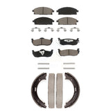 Front Rear Ceramic Brake Pads And Parking Shoes Kit For 2004 Nissan Pathfinder