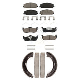 Front Rear Ceramic Brake Pads And Parking Shoe Kit For Nissan Titan Armada TITAN