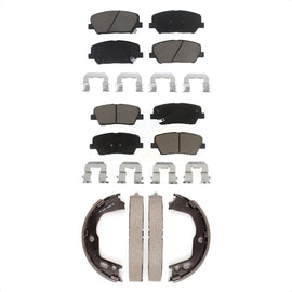 Front Rear Ceramic Brake Pads And Parking Shoes Kit For Hyundai Genesis Coupe