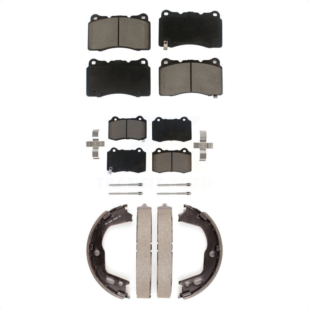 Front Rear Ceramic Brake Pads And Parking Shoes Kit For Hyundai Genesis Coupe