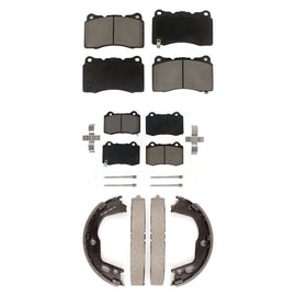 Front Rear Ceramic Brake Pads And Parking Shoes Kit For Hyundai Genesis Coupe